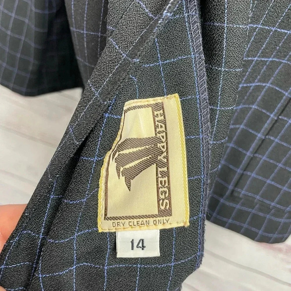 Vintage Womens Union ILGWU Plaid Navy Blue Single Button Lightweight Blazer VTG - Picture 12 of 14